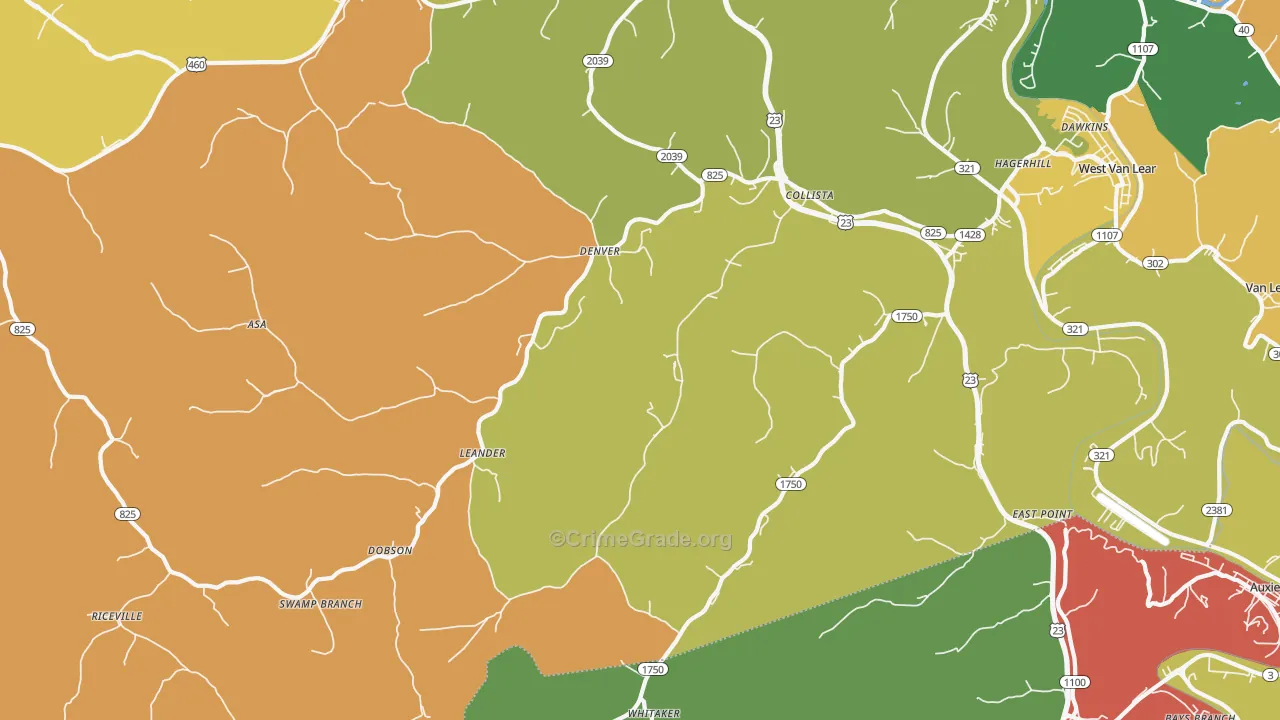 Hagerhill, KY Map of Vandalism Rates