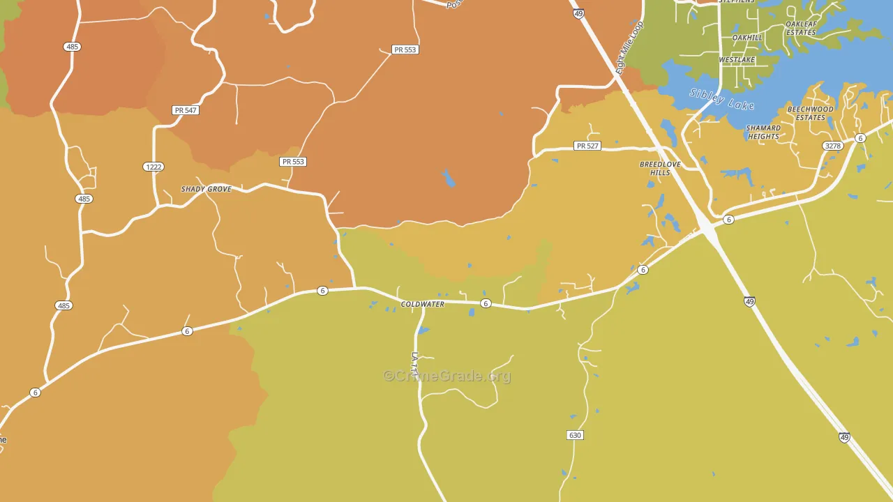 Hagewood, LA Map of Vandalism Rates
