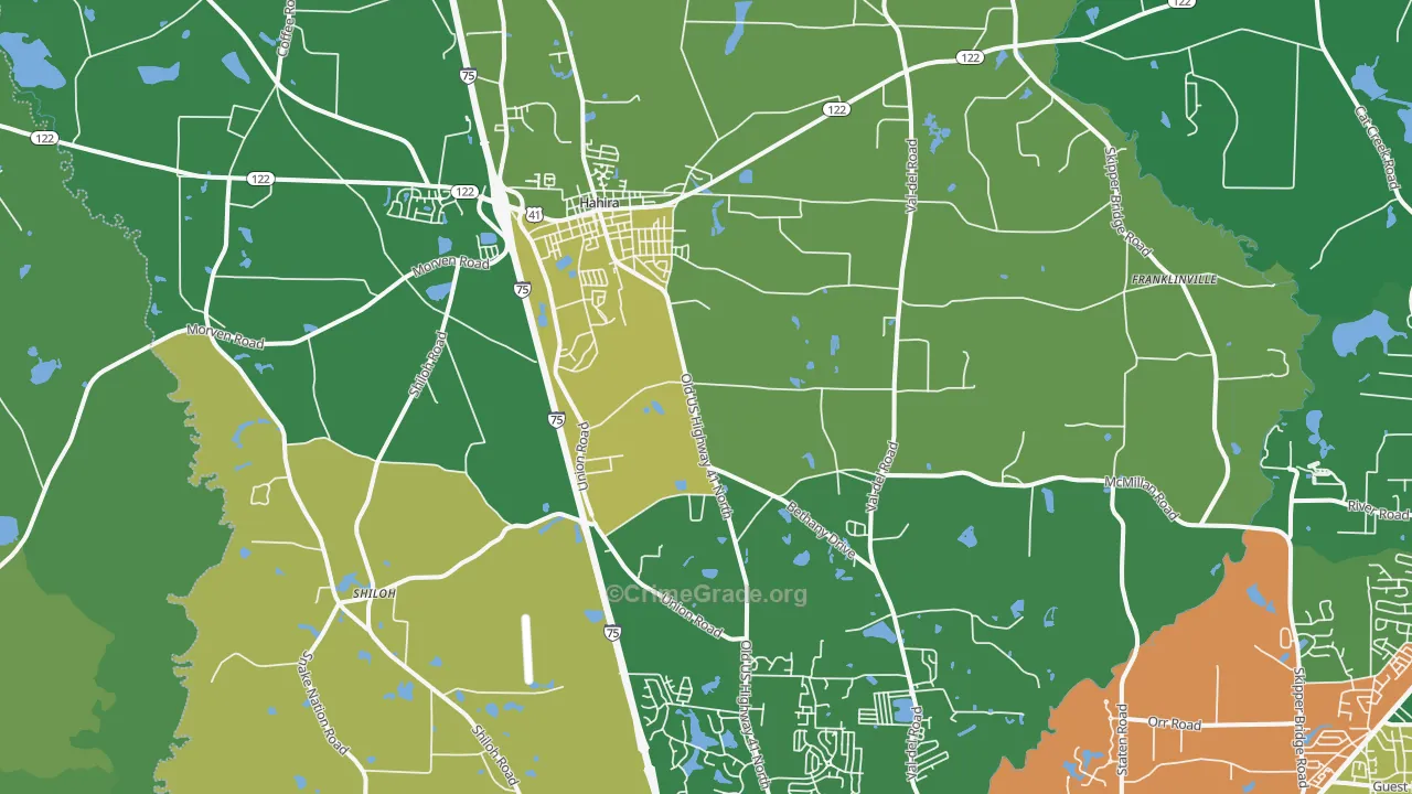 Hahira, GA Map of Vandalism Rates