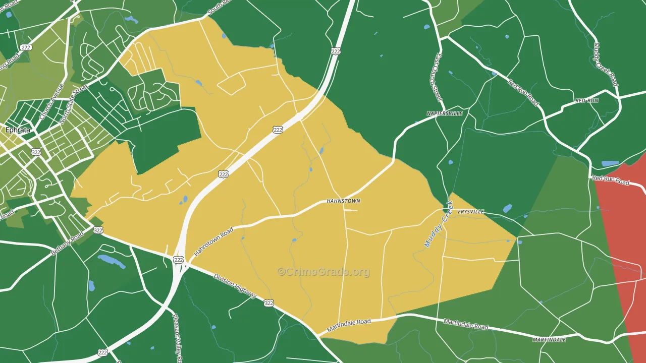 Hahnstown, PA Map of Vandalism Rates
