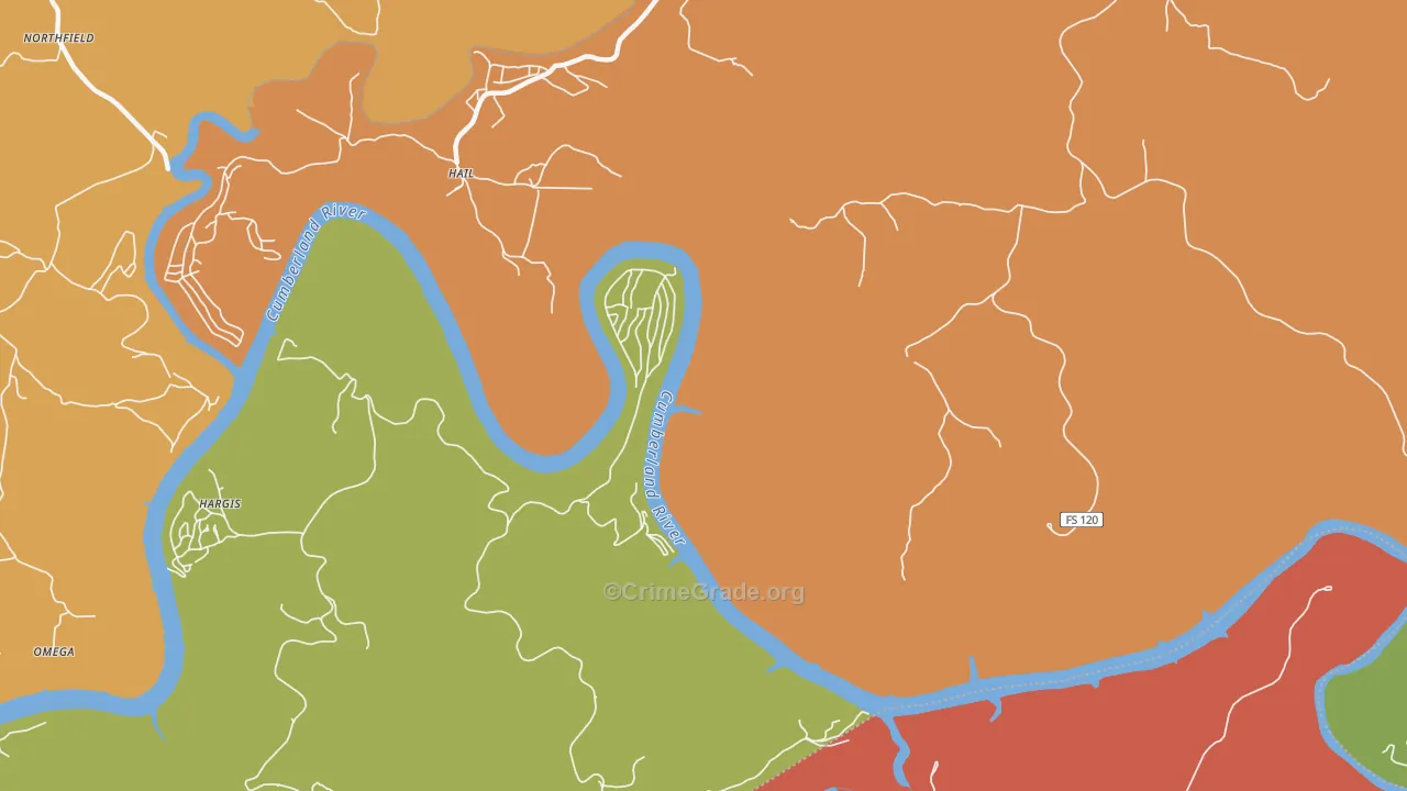 Hail, KY Map of Vandalism Rates