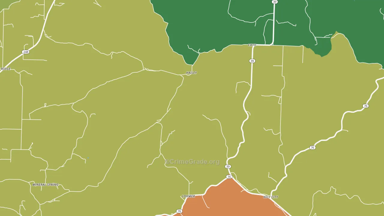 Hailey, MO Map of Vandalism Rates