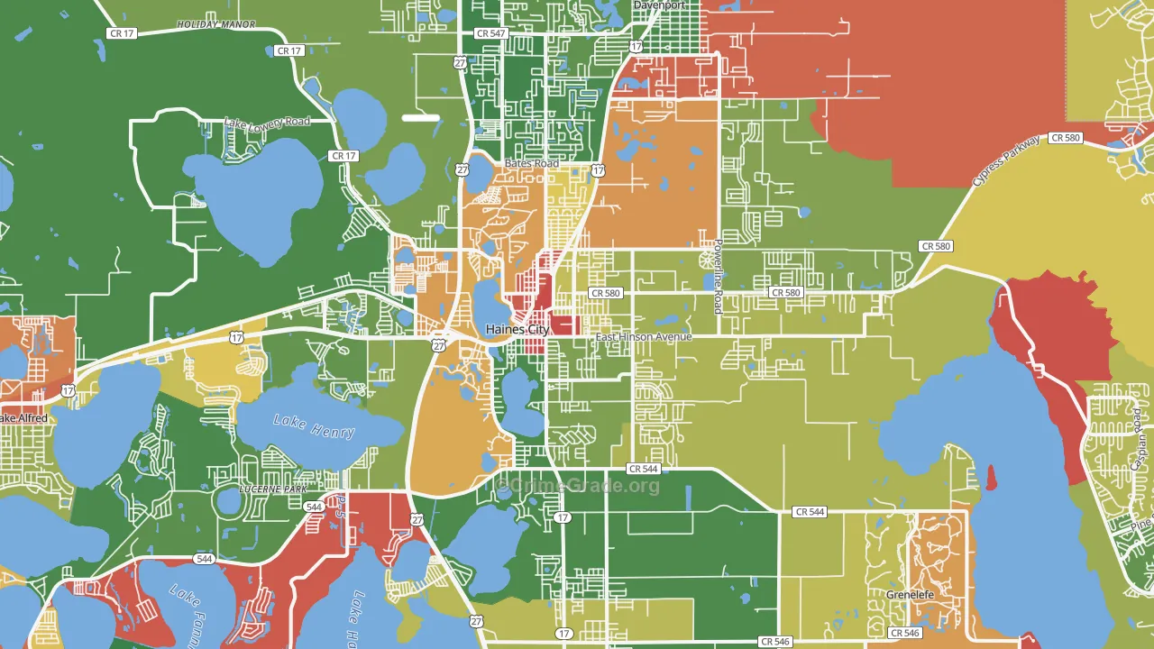 Haines City, FL Map of Vandalism Rates
