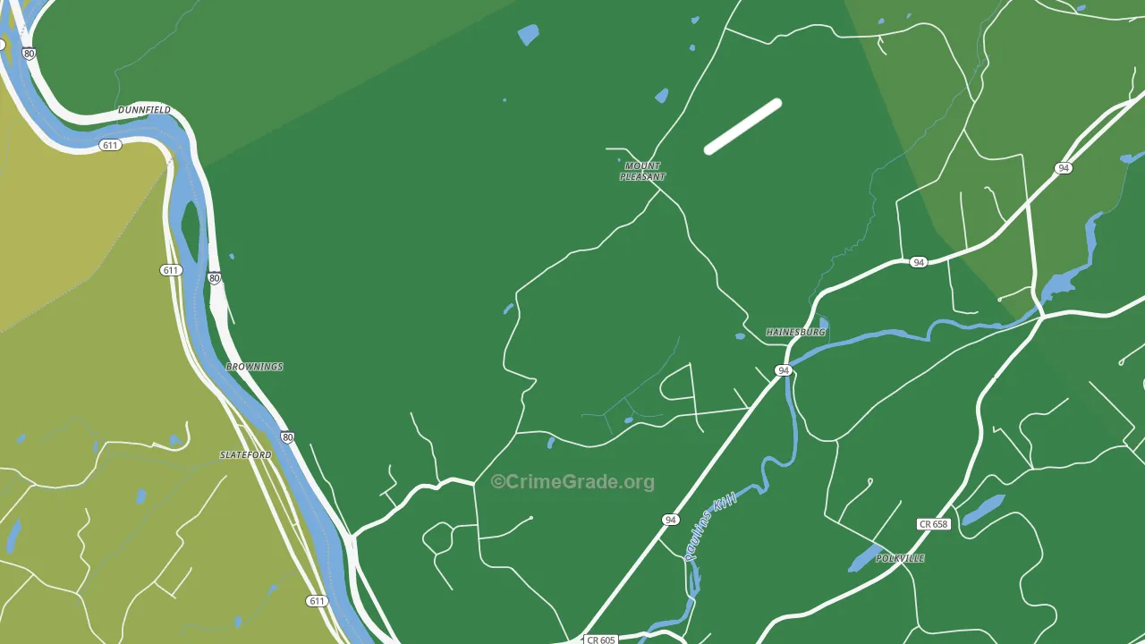 Hainesburg, NJ Map of Vandalism Rates