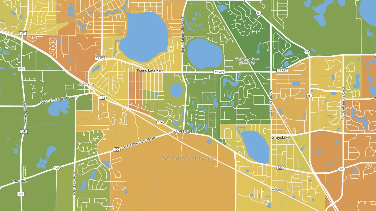 Hainesville, IL Map of Vandalism Rates