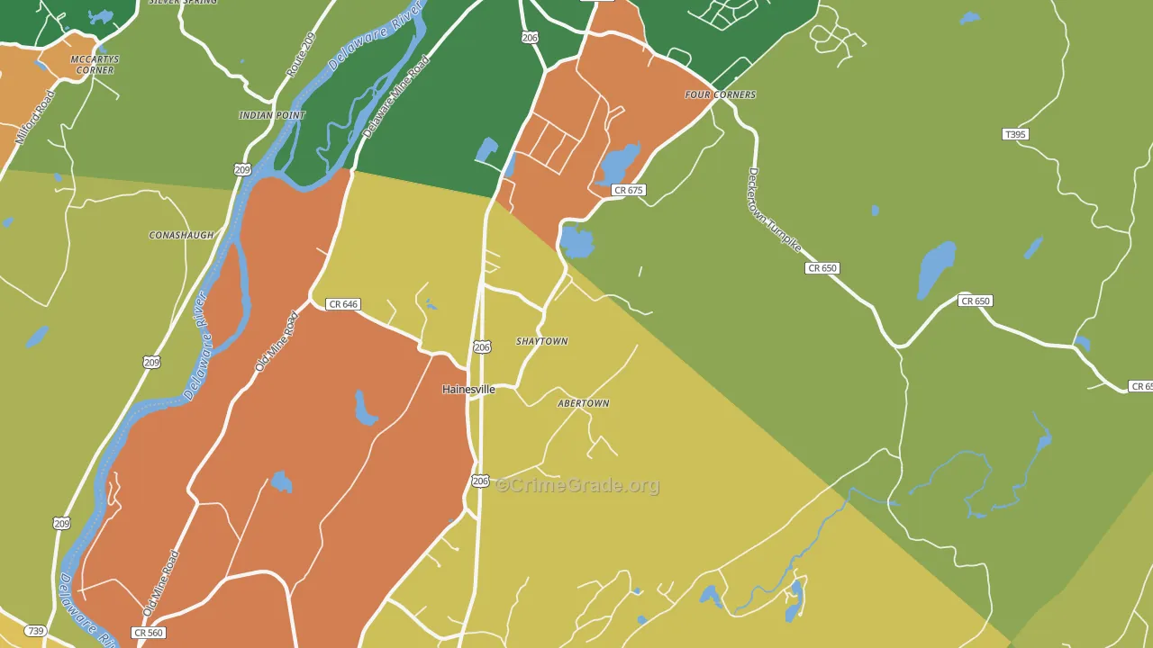 Hainesville, NJ Map of Vandalism Rates