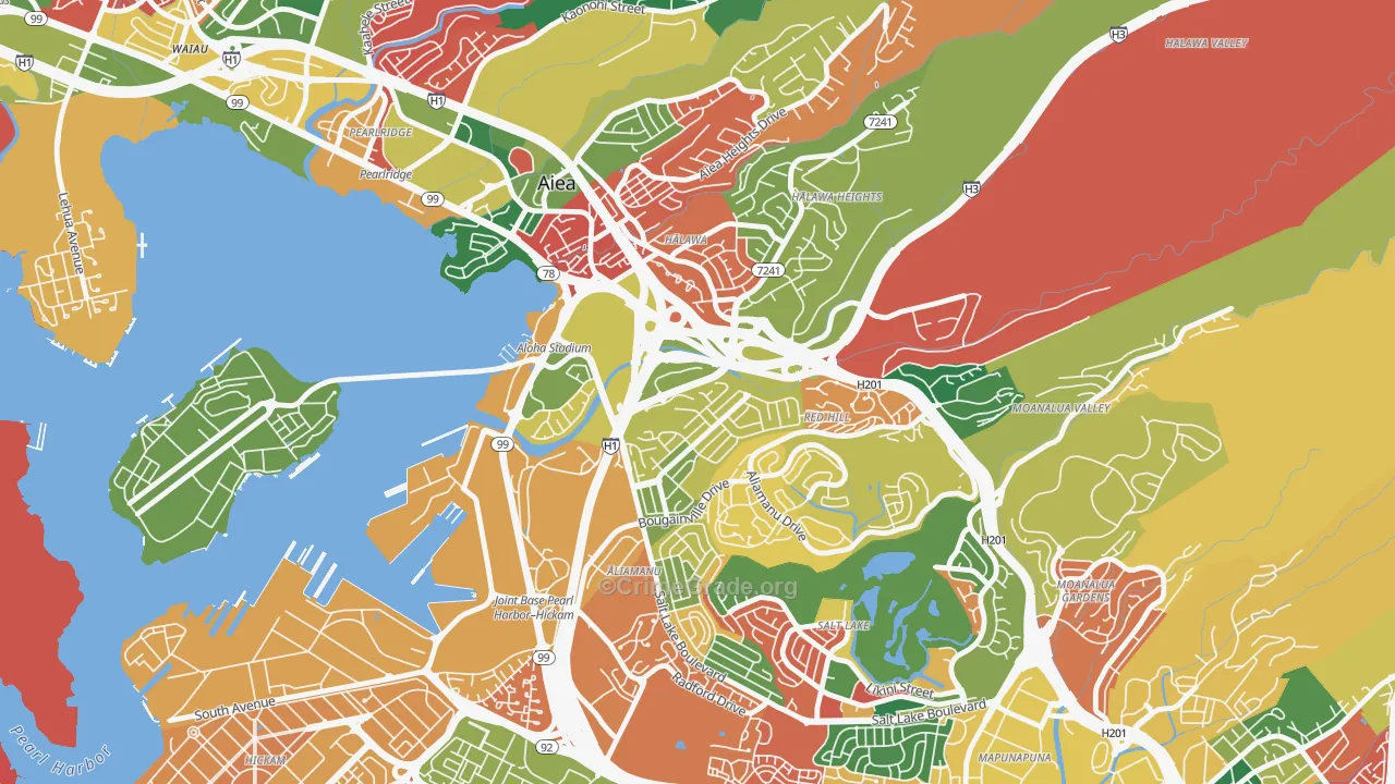 Halawa, HI Map of Vandalism Rates