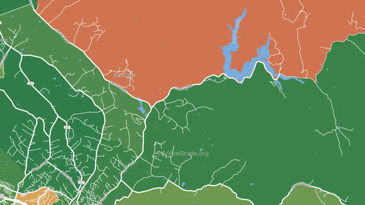 Halcyon, CA Map of Vandalism Rates
