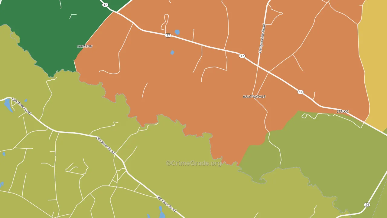 Halcyondale, GA Map of Vandalism Rates