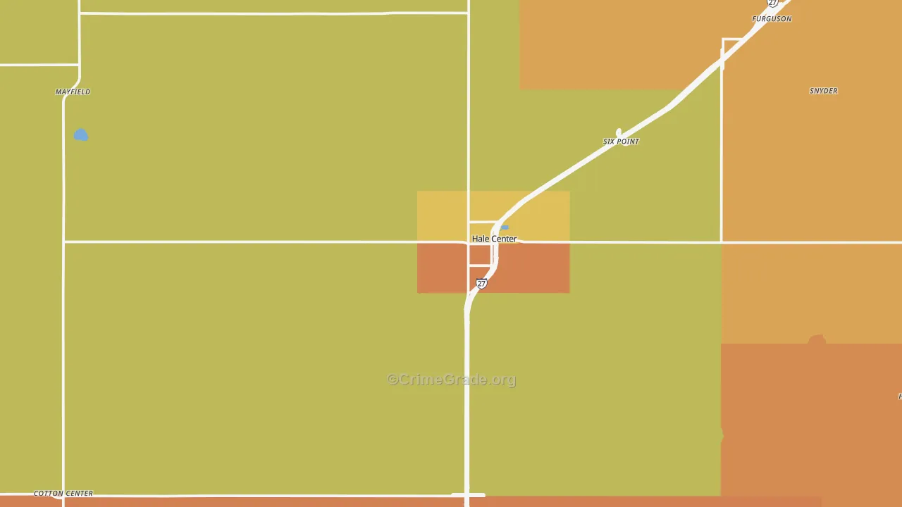 Hale Center, TX Map of Vandalism Rates