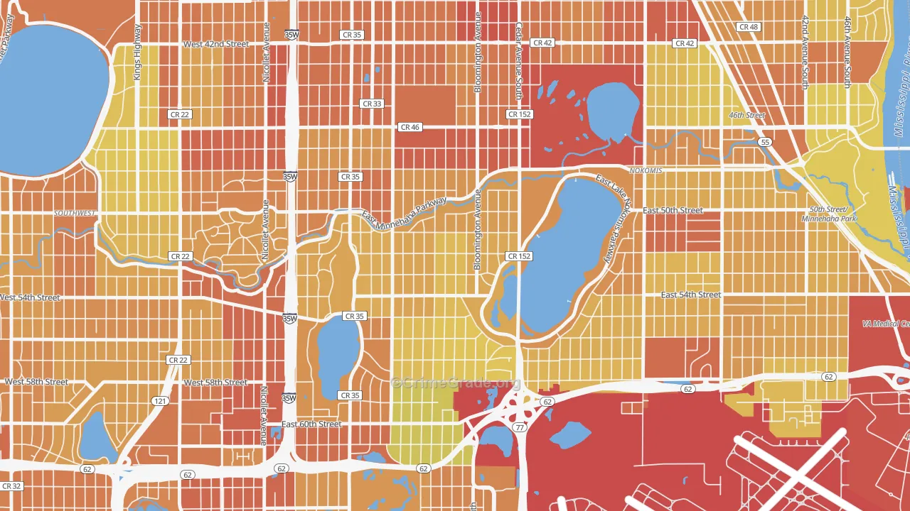 Hale, Minneapolis, MN Map of Vandalism Rates
