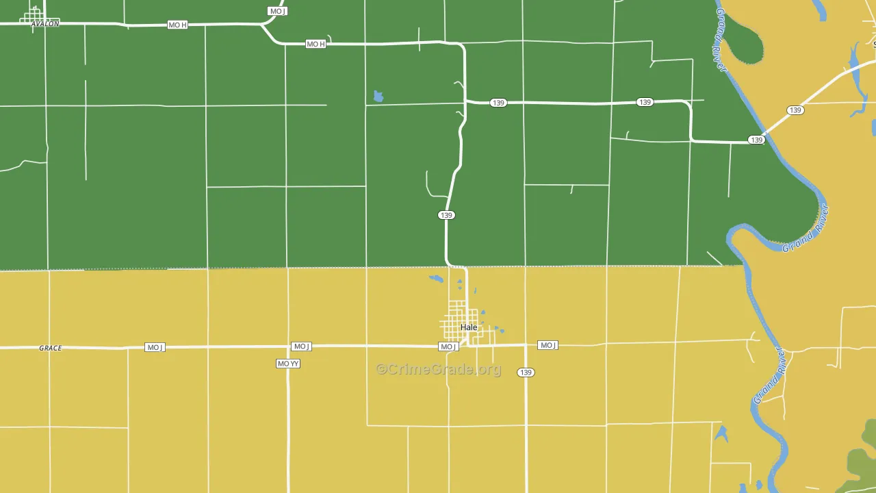 Hale, MO Map of Vandalism Rates