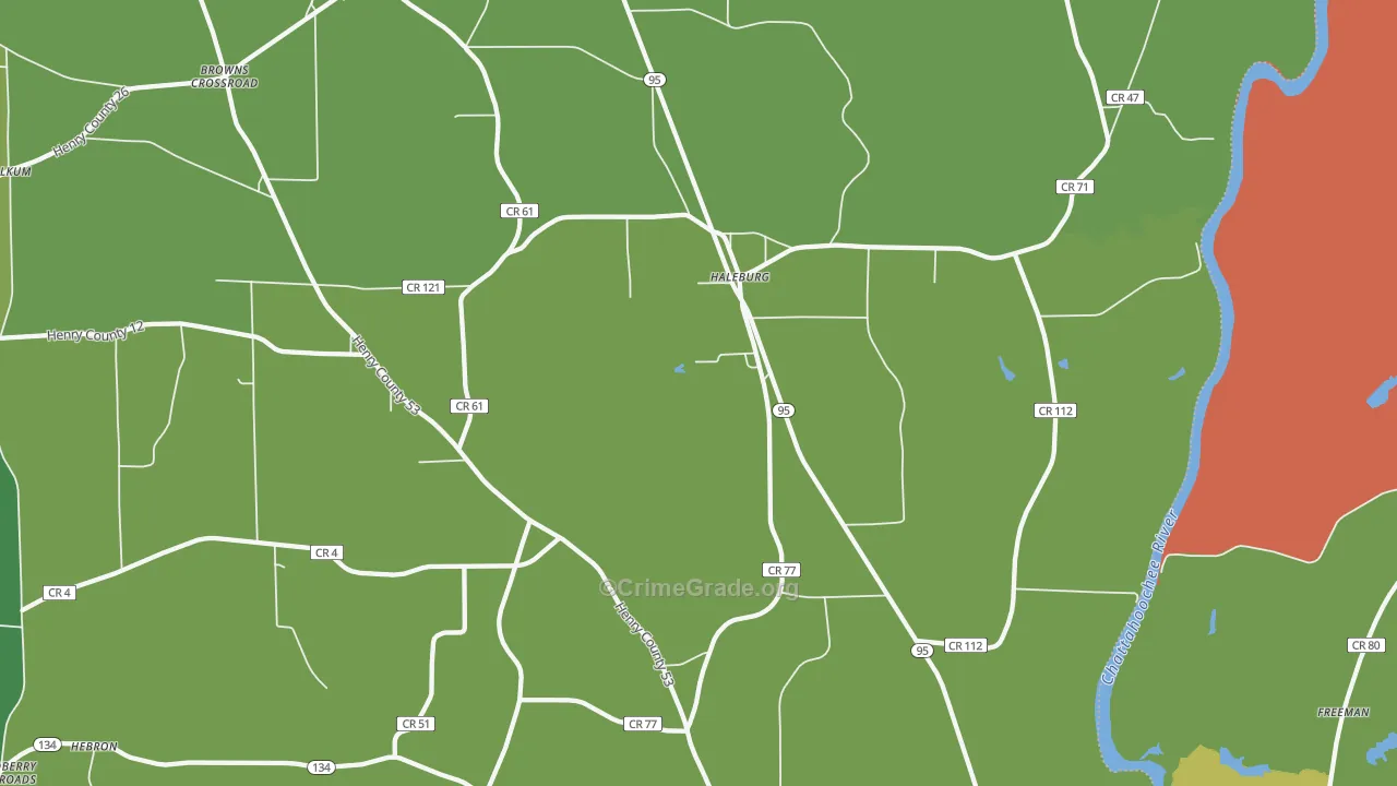 Haleburg, AL Map of Vandalism Rates