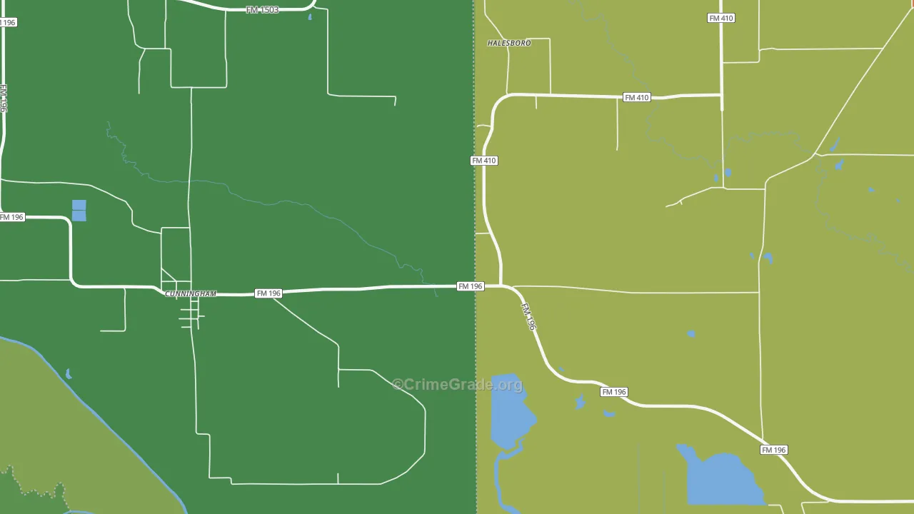 Halesboro, TX Map of Vandalism Rates