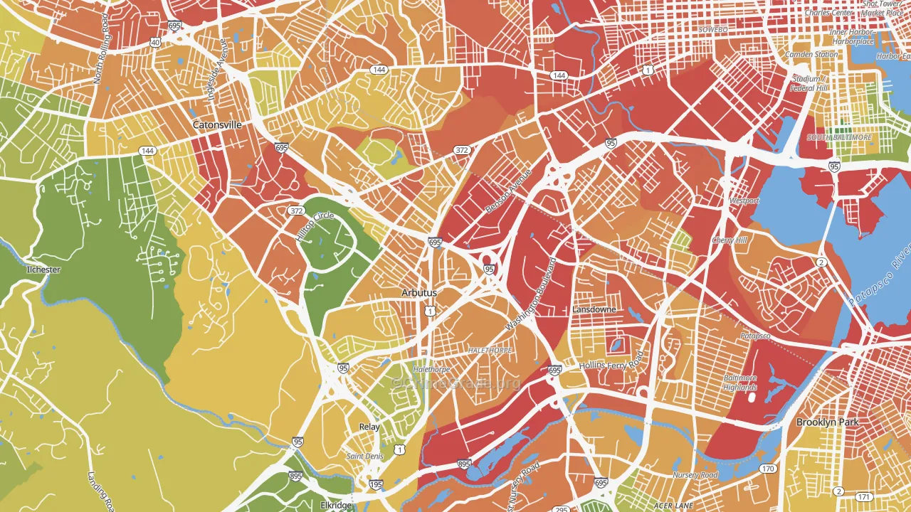 Halethorpe, MD Map of Vandalism Rates