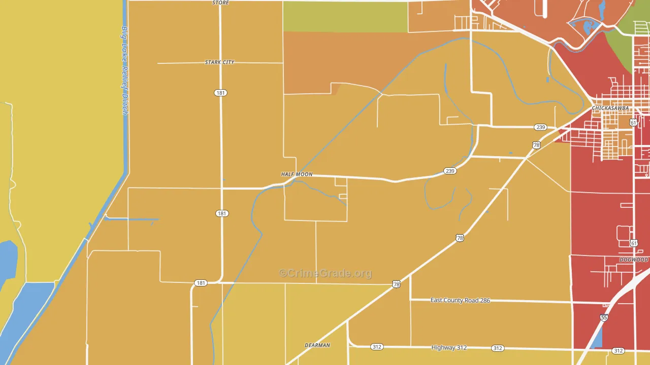 Half Moon, AR Map of Vandalism Rates