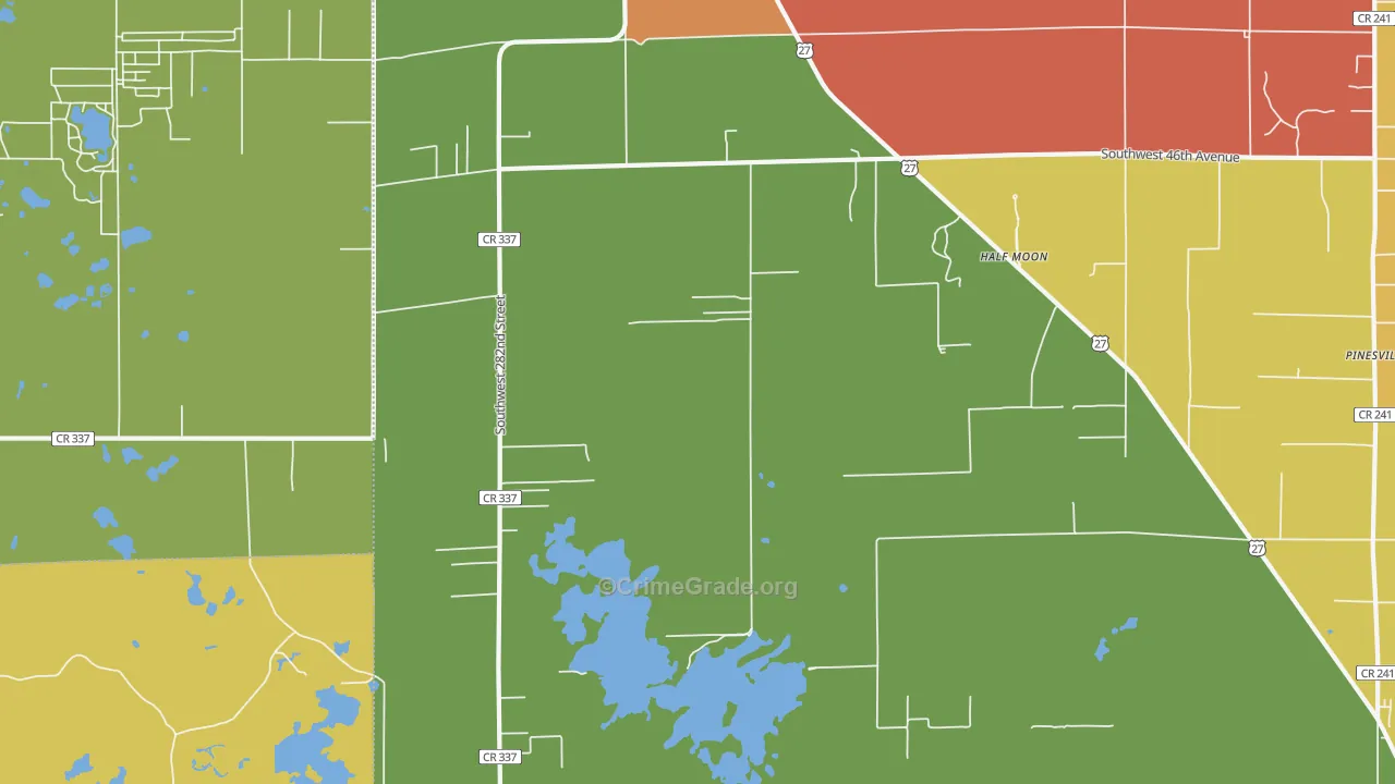 Half Moon, FL Map of Vandalism Rates