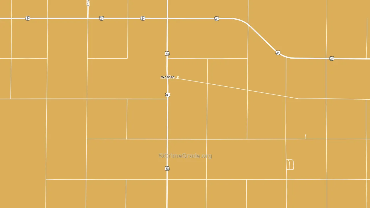 Halford, KS Map of Vandalism Rates