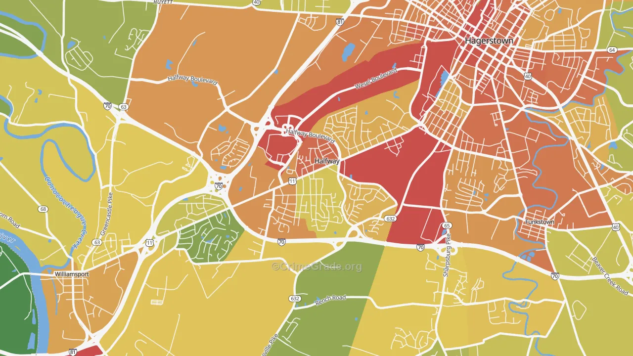 Halfway, MD Map of Vandalism Rates