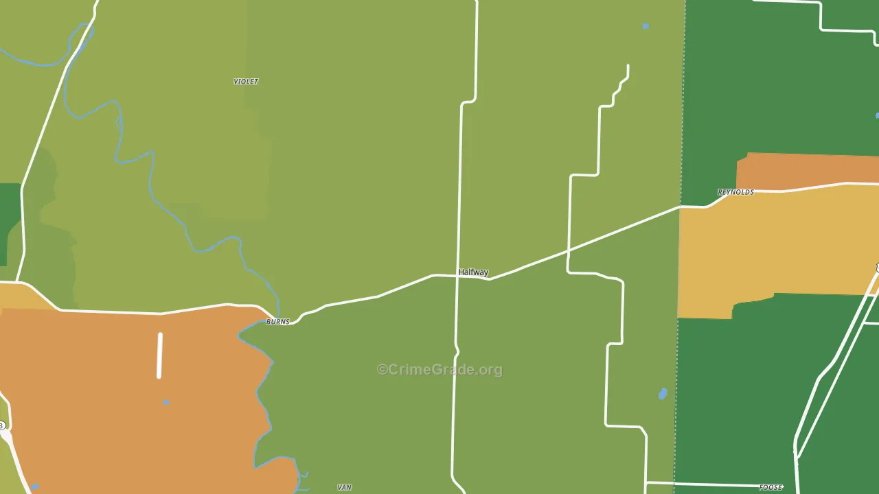 Halfway, MO Map of Vandalism Rates
