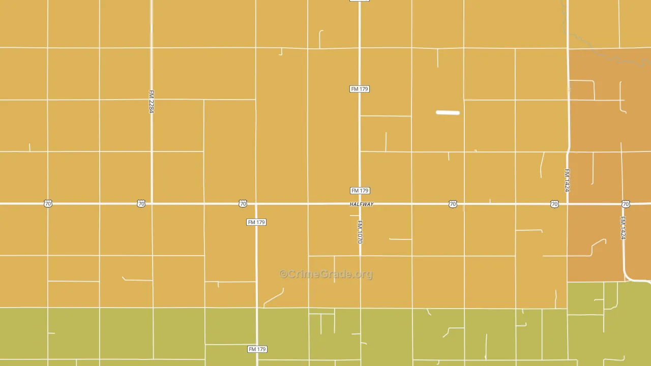 Halfway, TX Map of Vandalism Rates