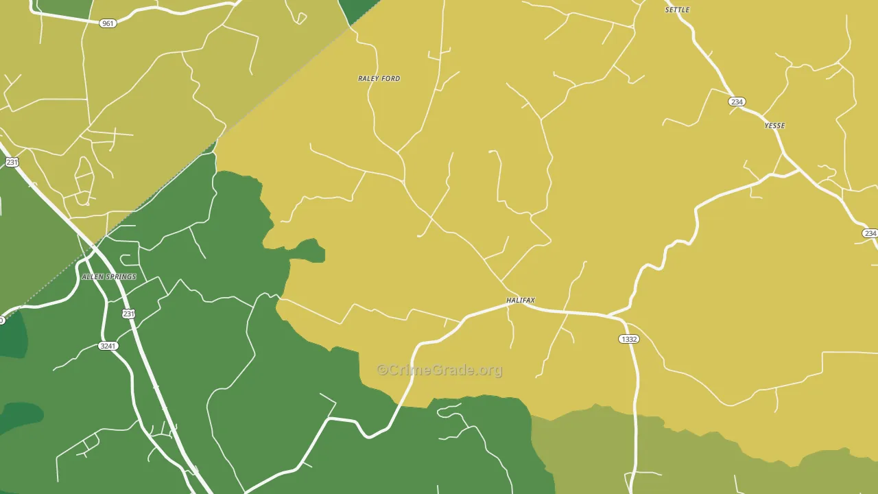 Halifax, KY Map of Vandalism Rates