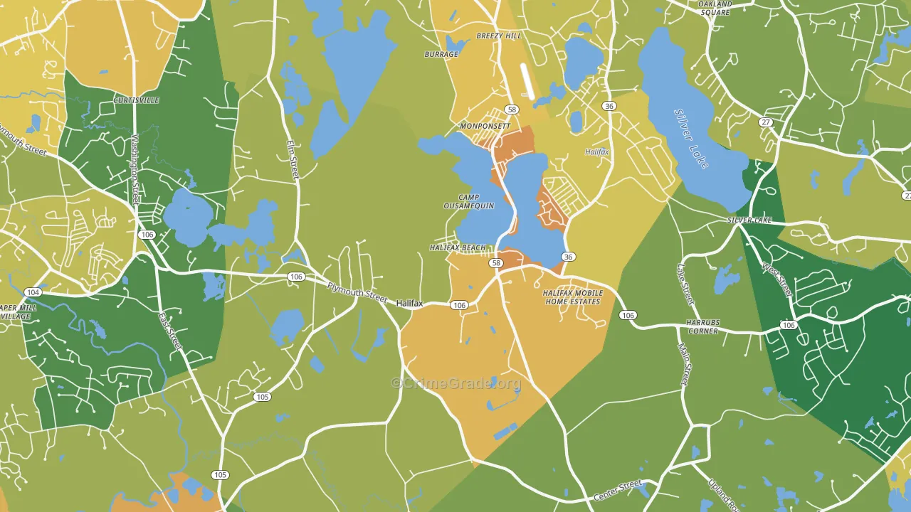Halifax, MA Map of Vandalism Rates