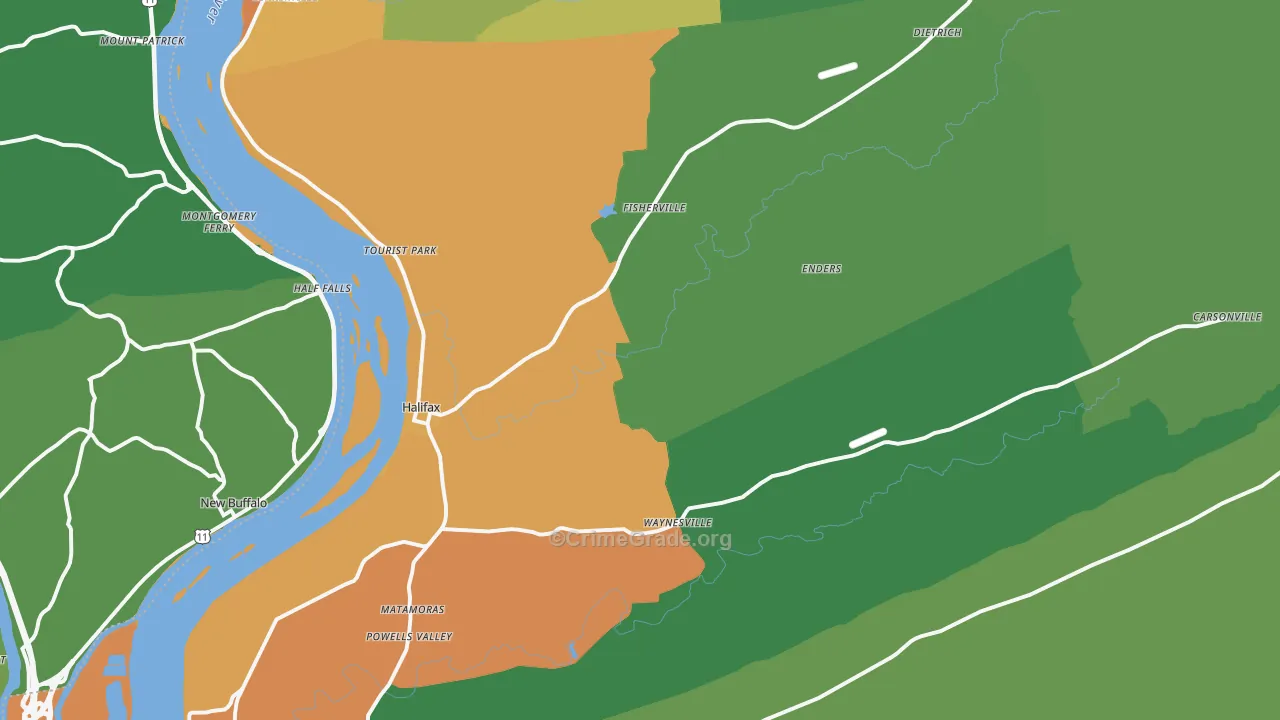 Halifax, PA Map of Vandalism Rates