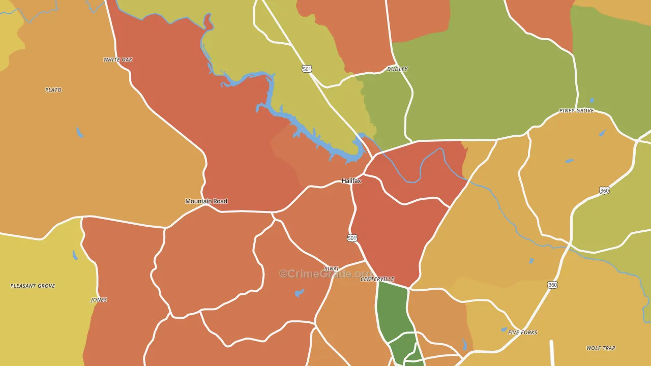 Halifax, VA Map of Vandalism Rates