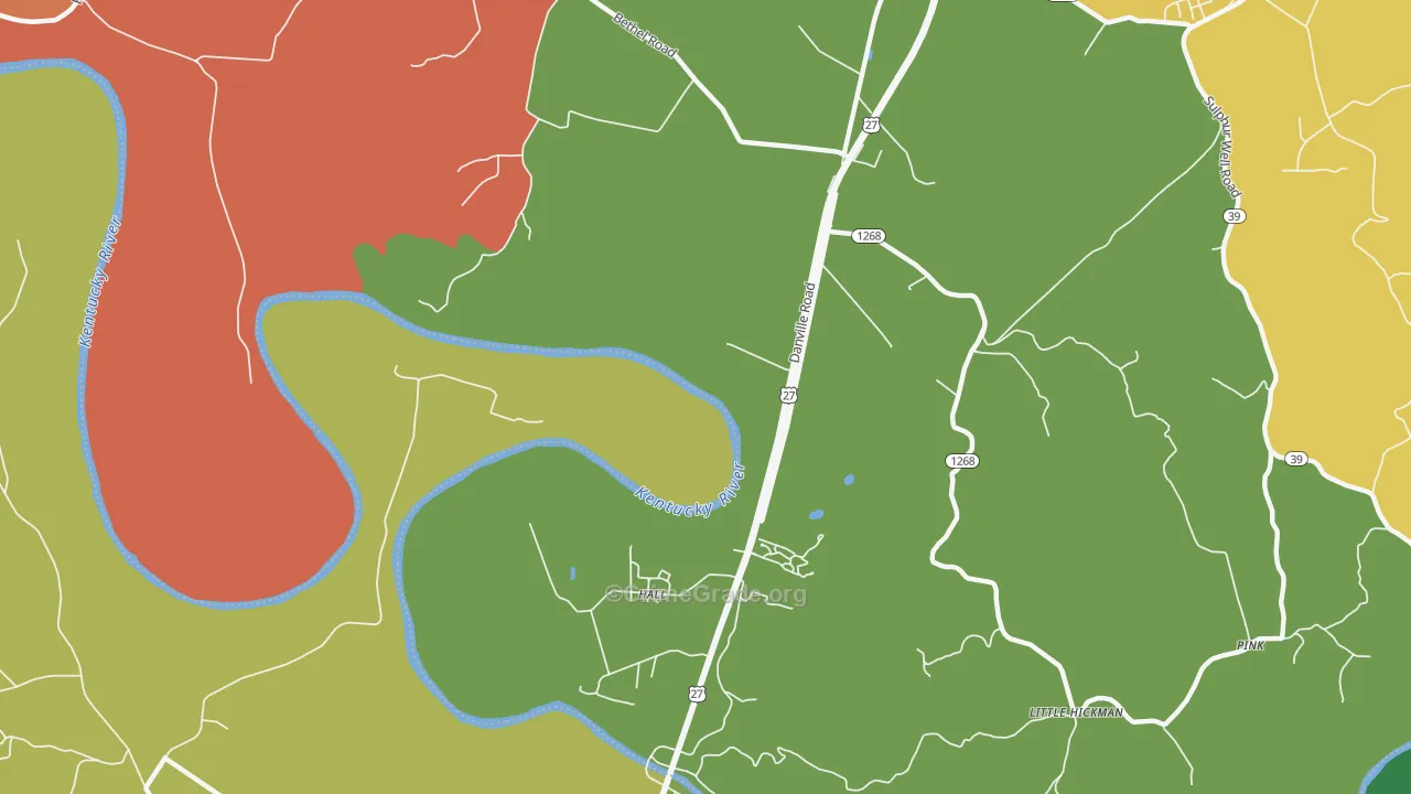 Hall, KY Map of Vandalism Rates