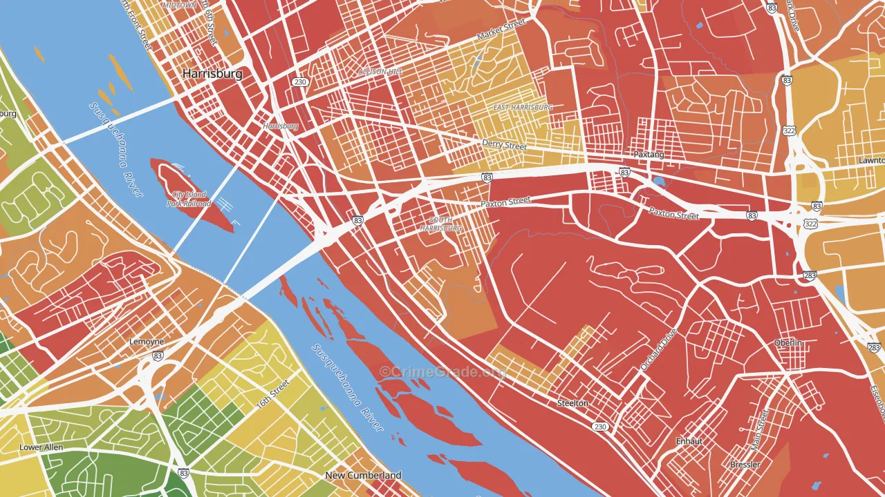 Hall Manor, Harrisburg, PA Map of Vandalism Rates
