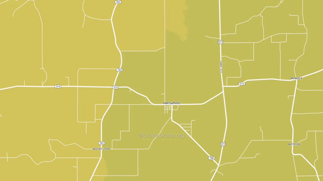 Hall Summit, LA Map of Vandalism Rates