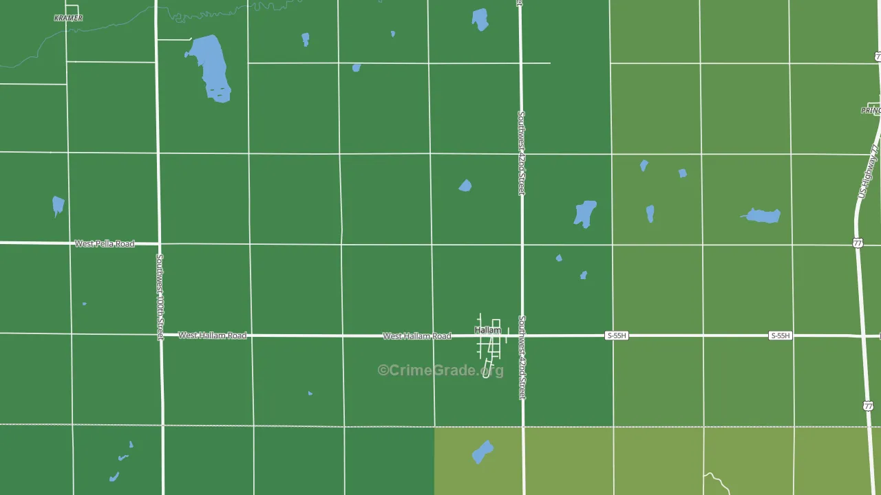 Hallam, NE Map of Vandalism Rates