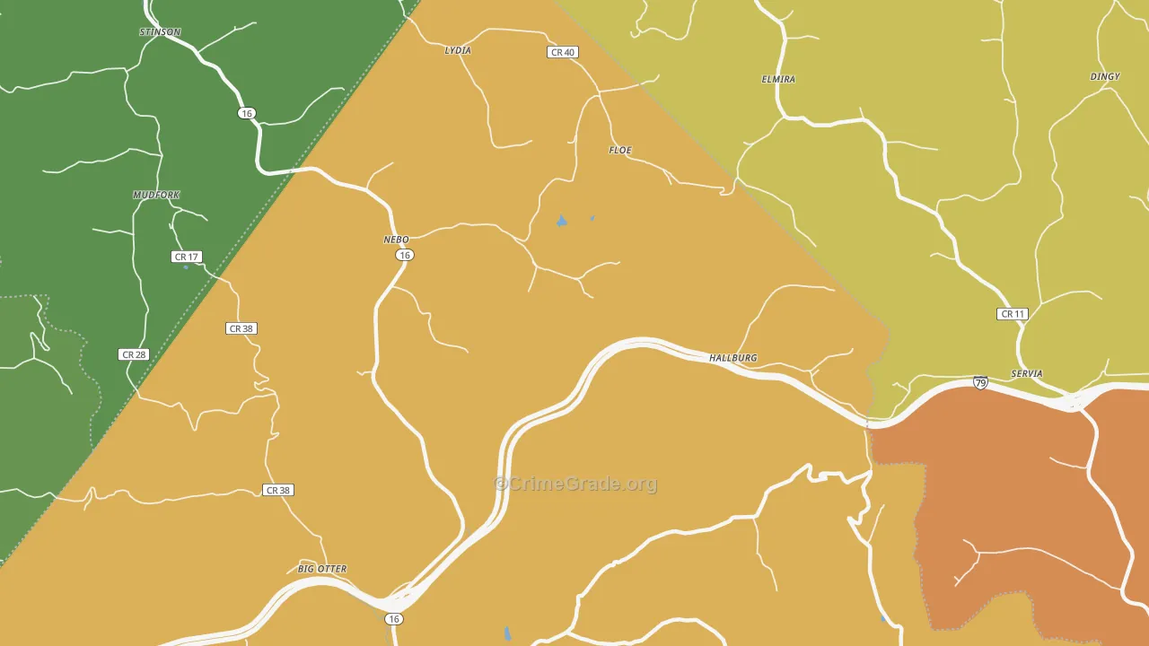 Hallburg, WV Map of Vandalism Rates