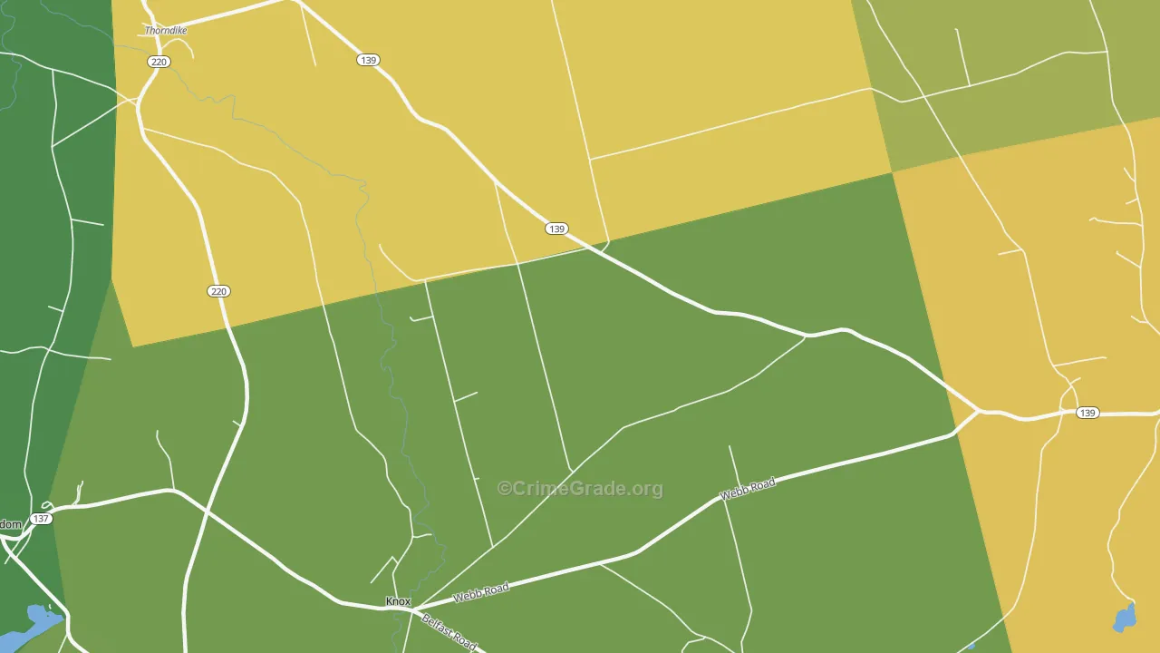 Halldale, ME Map of Vandalism Rates