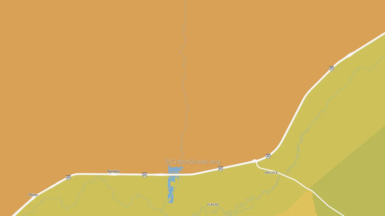 Halleck, NV Map of Vandalism Rates