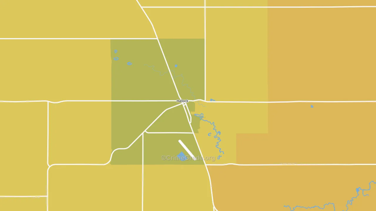 Hallock, MN Map of Vandalism Rates