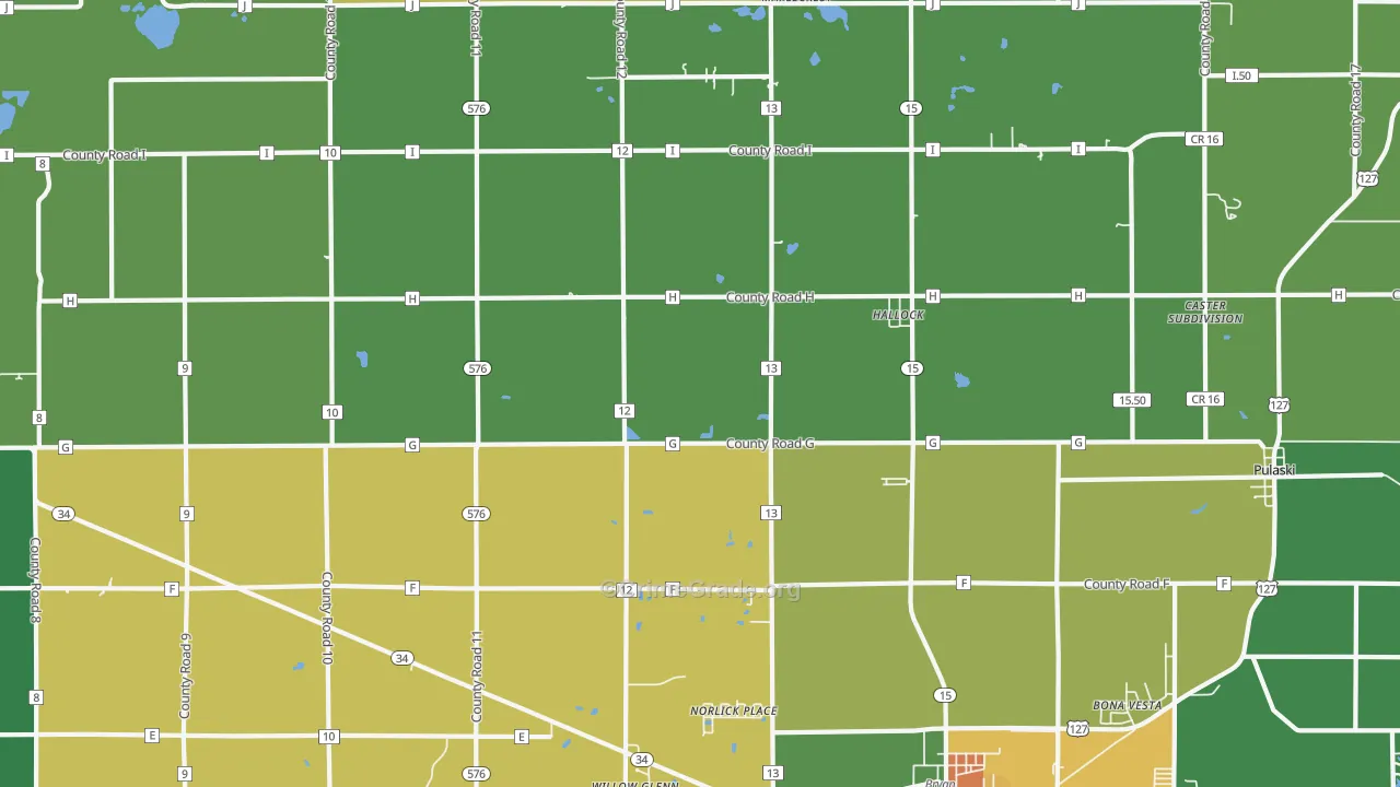 Hallock, OH Map of Vandalism Rates