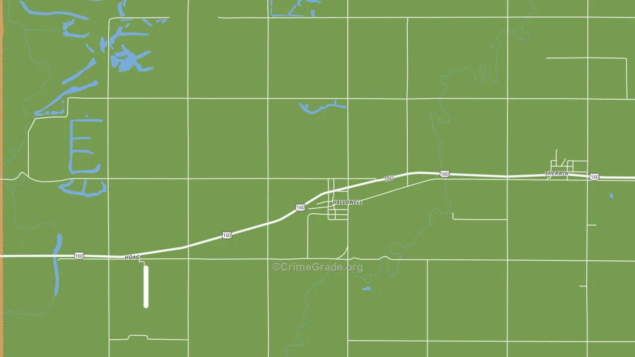 Hallowell, KS Map of Vandalism Rates