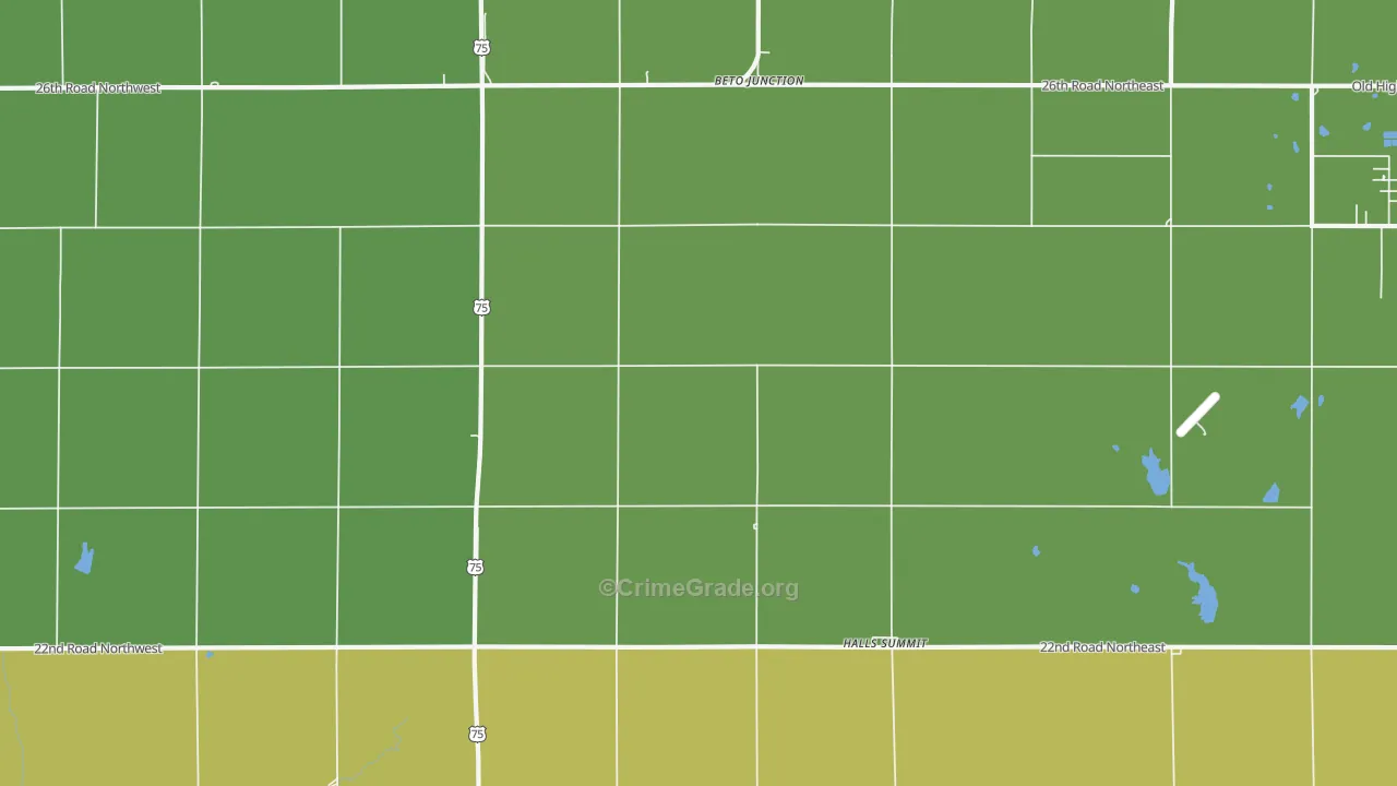 Halls Summit, KS Map of Vandalism Rates