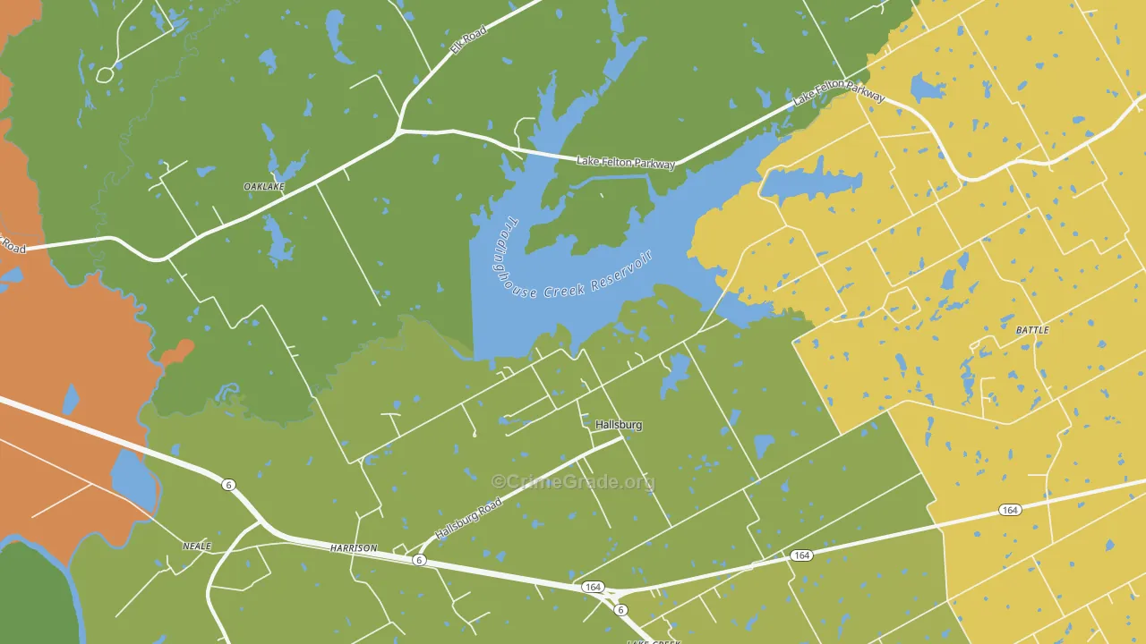 Hallsburg, TX Map of Vandalism Rates