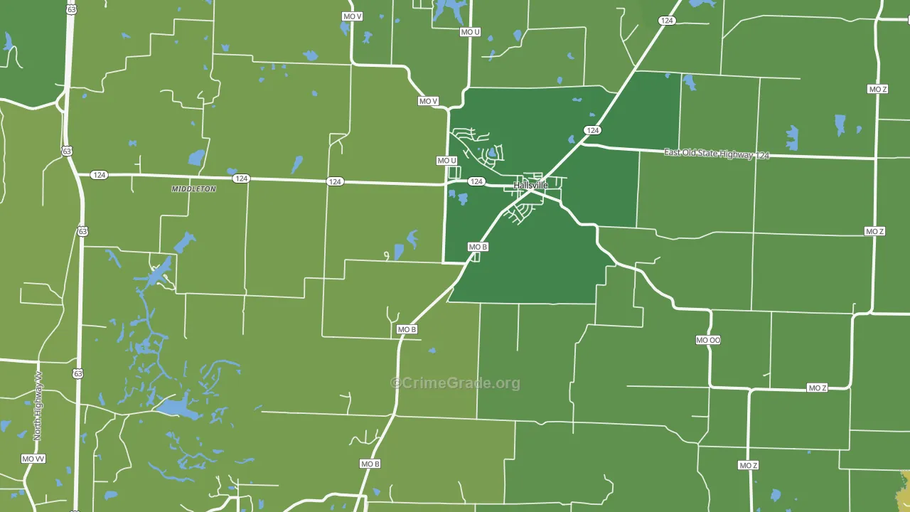 Hallsville, MO Map of Vandalism Rates