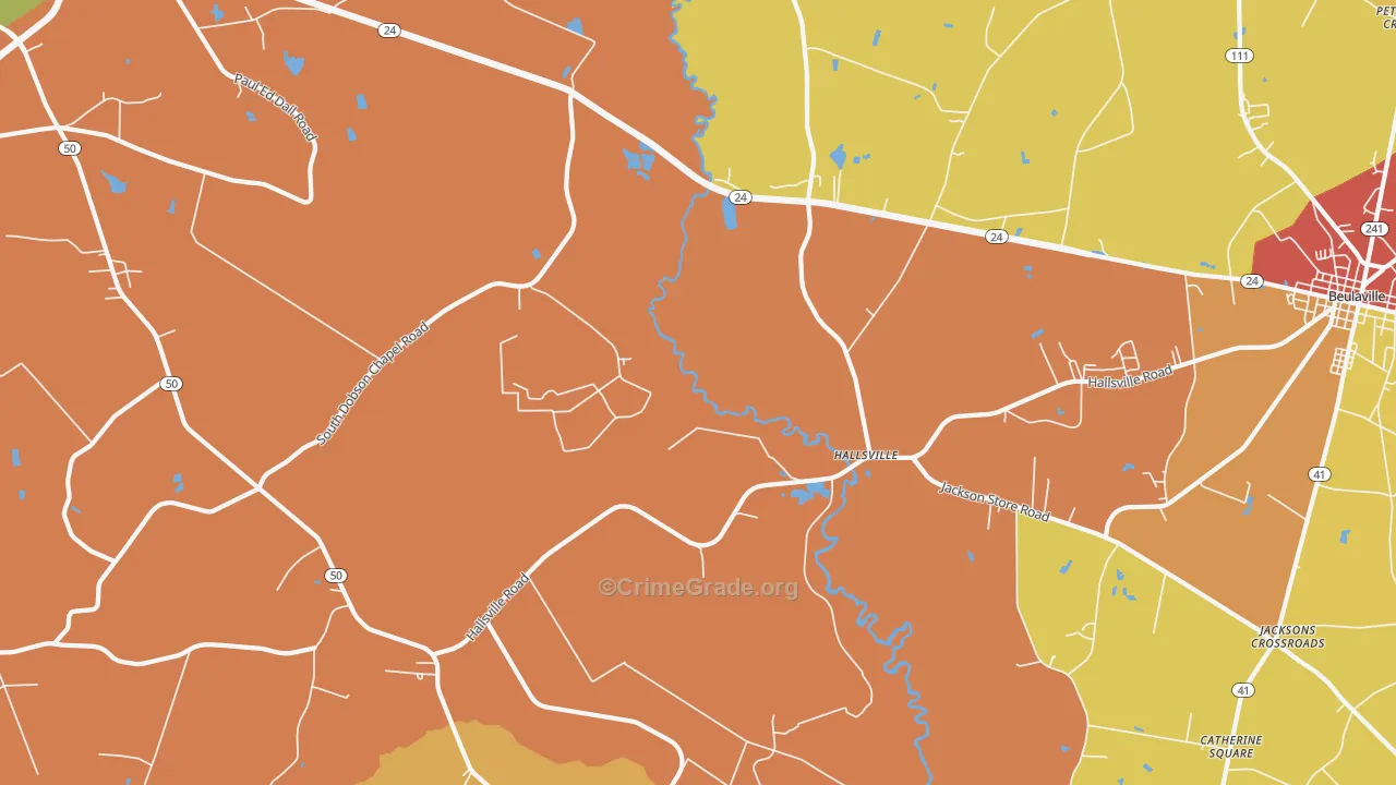 Hallsville, NC Map of Vandalism Rates