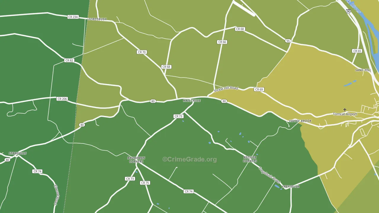 Hallsville, NY Map of Vandalism Rates