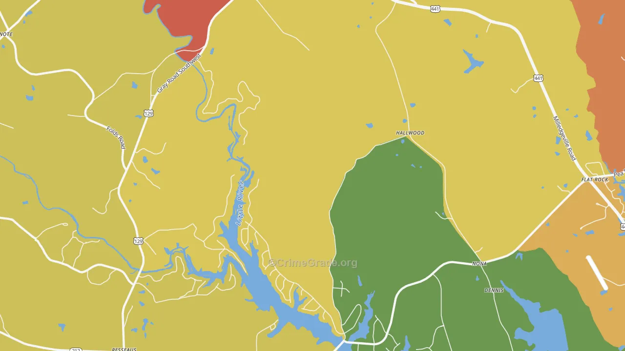 Hallwood, GA Map of Vandalism Rates