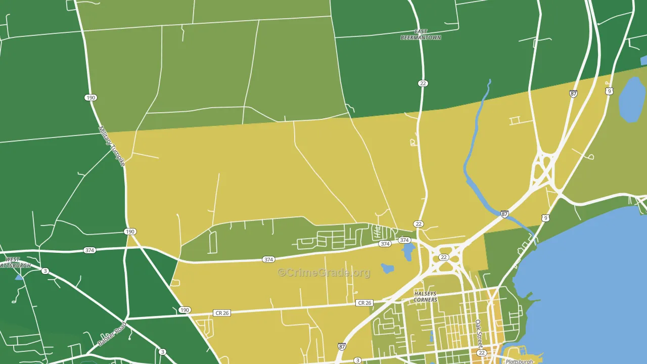 Halseys Corners, NY Map of Vandalism Rates