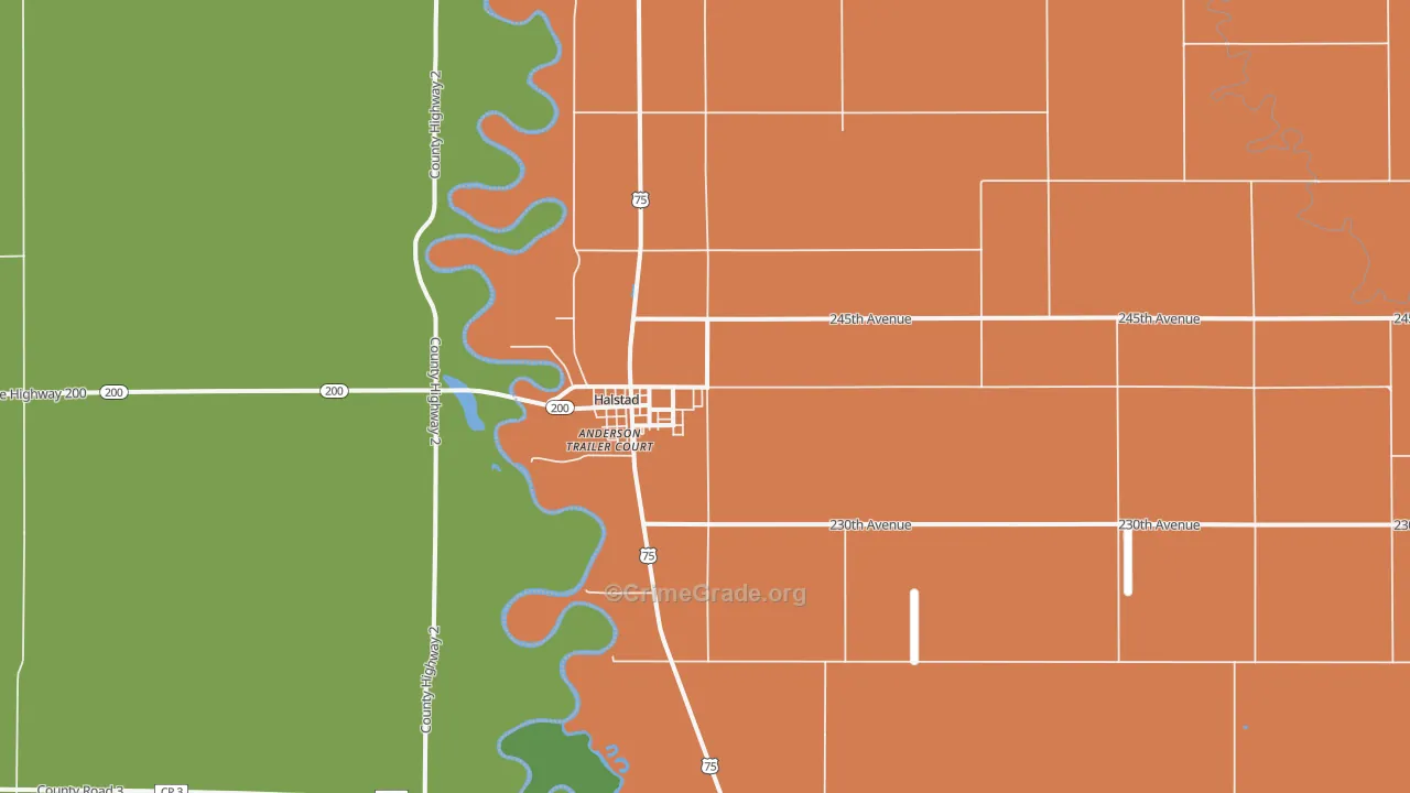 Halstad, MN Map of Vandalism Rates