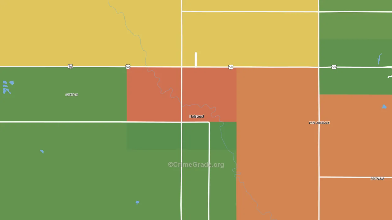 Halstead, KS Map of Vandalism Rates
