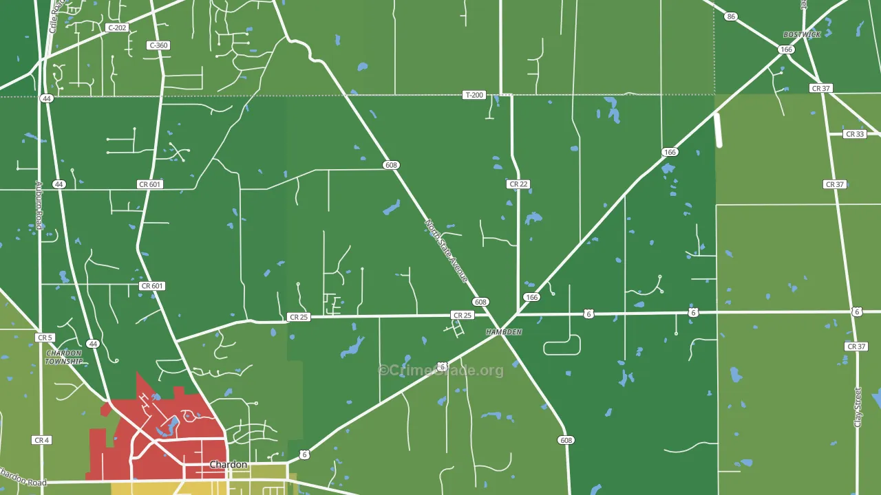 Hambden, OH Map of Vandalism Rates