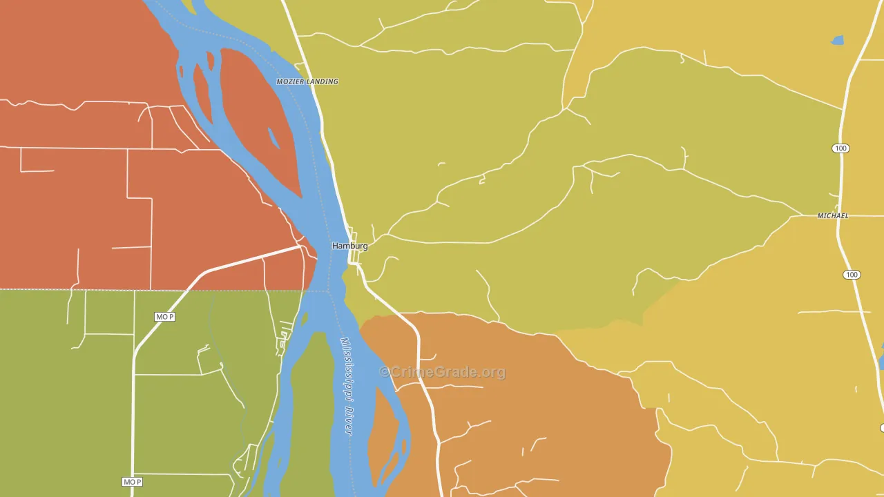 Hamburg, IL Map of Vandalism Rates